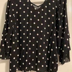 Est 1946 long sleeve ruffled bell top…XL